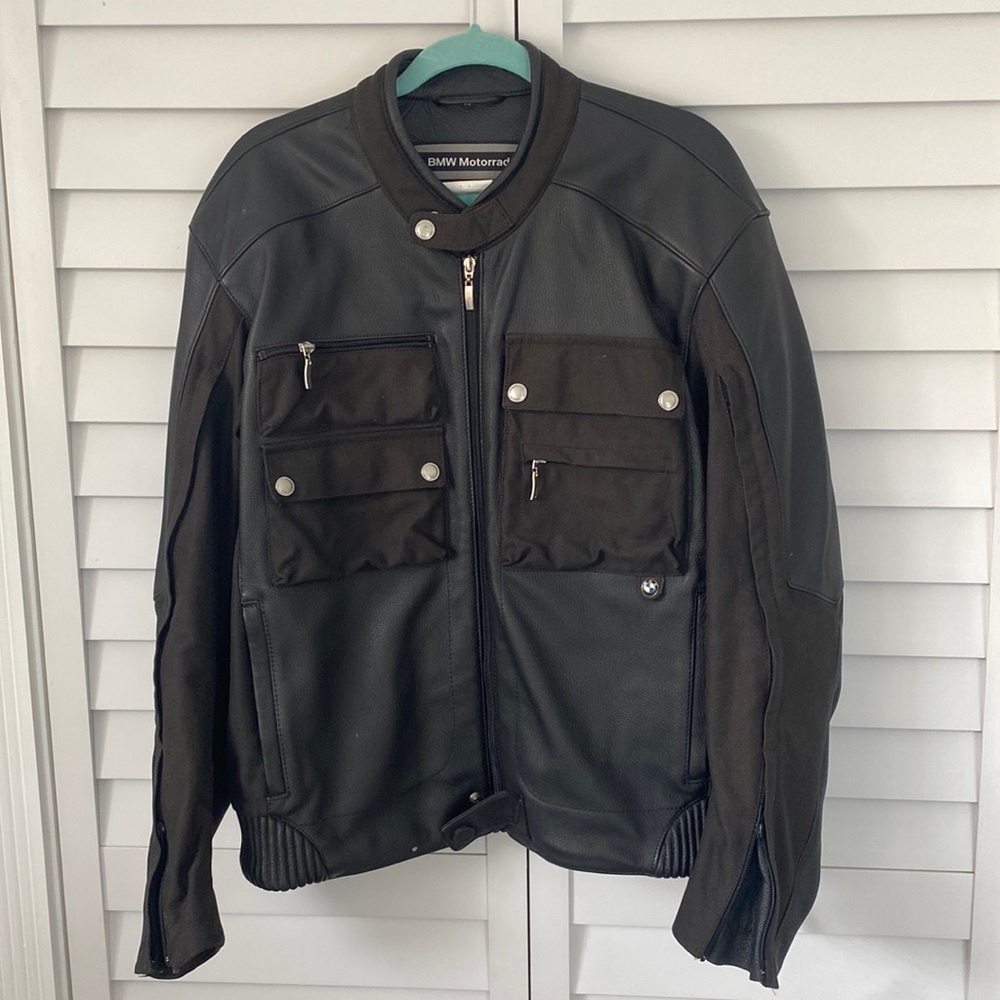BMW Motorrad Freerider Motorcycle Leather Biker Jacket Size 50